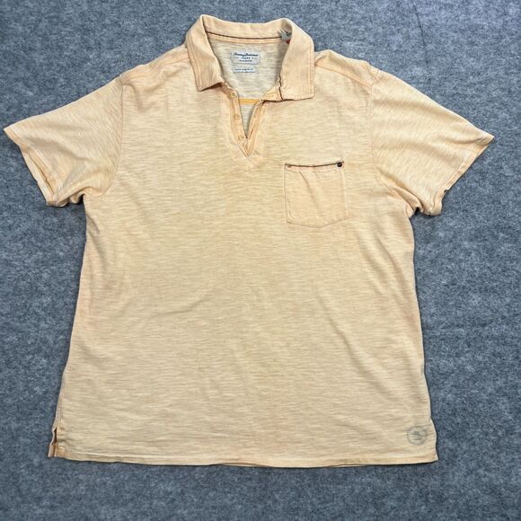 Tommy‎ Bahama Men's Polo Shirt Large Tan Short Sleeve Island Modern Fit Golf - Picture 1 of 7